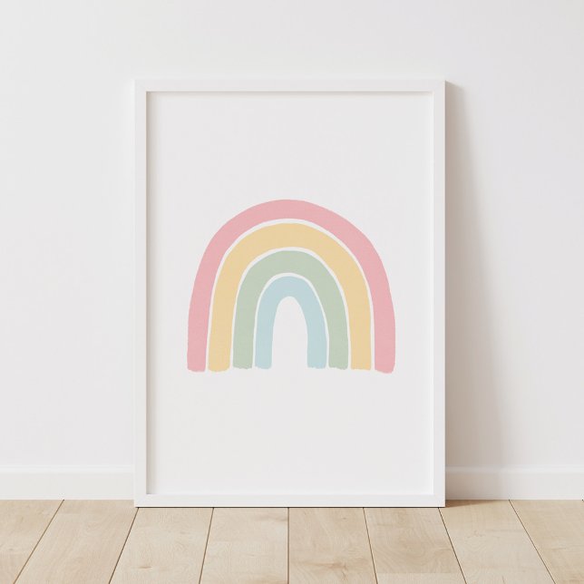Poster de Decoração de Berçário Arco-íris Pastel (Criador carregado)