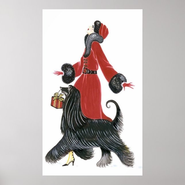 Poster de decoração de natais vintages retrorrefle (Frente)