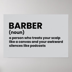 Poster de Definição de Barber Engraçado Hairdresse