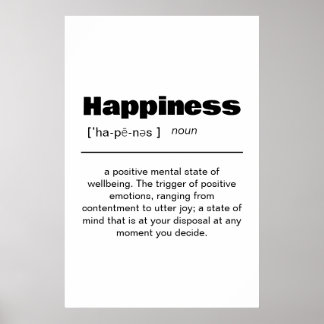 Poster de Definição de Felicidade - Parede Inspira