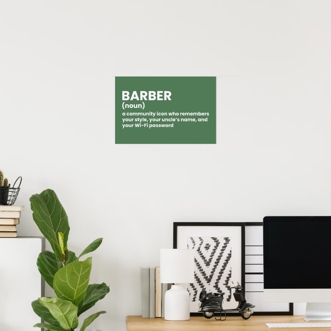 Poster de Definição de Humor de Compro de Barber (Escritório em casa)