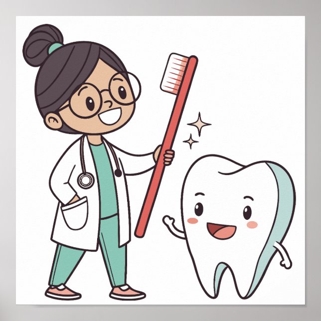 Poster de Dentista Feliz e Amigo (Frente)