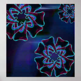 Poster de Dentista Ortodontista Azul-Flor Dente-De