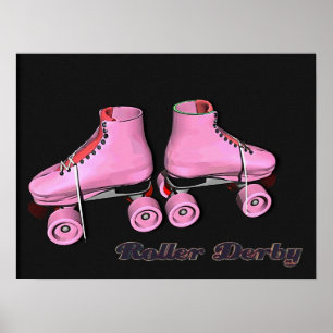 Poster de Derby do rolo do rosa quente