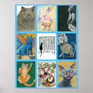 Poster de desafio de gatos