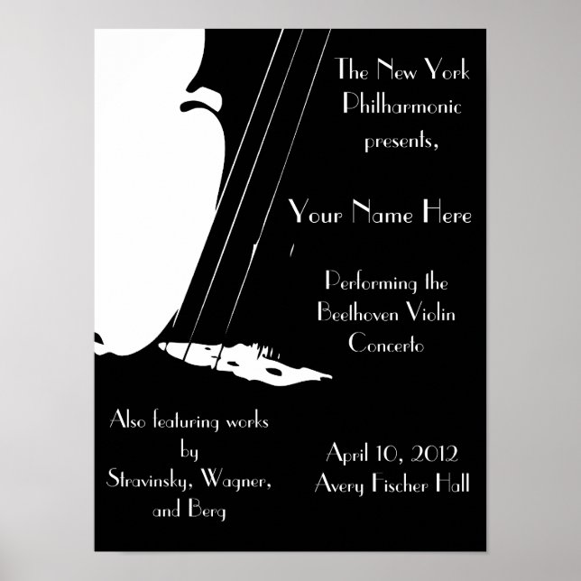 Poster de desempenho personalizável 12x16 (Frente)