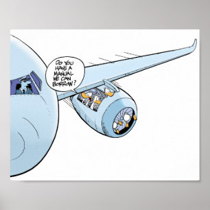 Poster de desenho animado de aviação