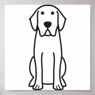 Poster de desenho animado de Labrador Retriever
