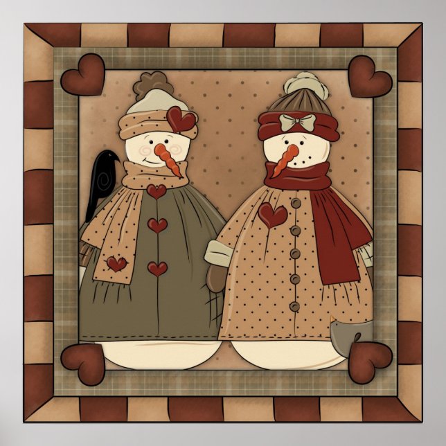 Poster de desenho animado do Natal Snowman Holiday (Frente)