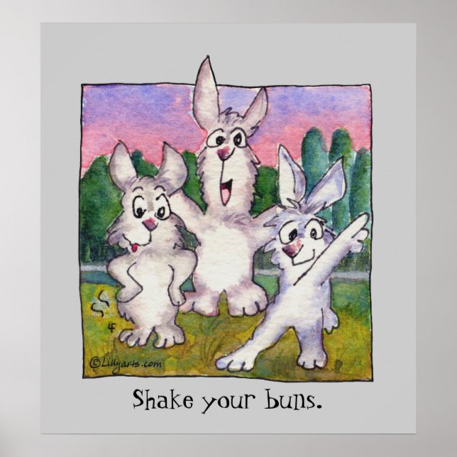 Poster de desenho animado sunrise de três coelhos (Frente)