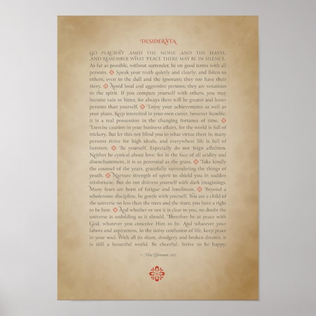 Poster de Desiderata (Frente)