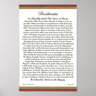 POSTER de DESIDERATA Max Ehrmann-Versão formal