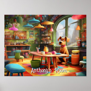 Poster de Design Personalizado da Sala de Cachorro