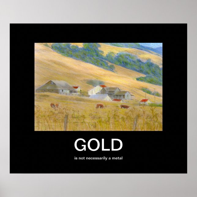 Poster de desmotivação Dourada (Frente)