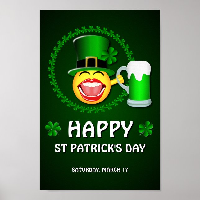 Poster de Dia de São Patrício feliz (Frente)