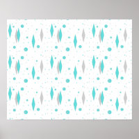 Poster de Diamante e Starburst de Turquoise Retro