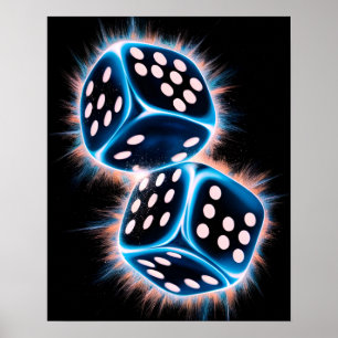 Poster de Dice Colorido de Las Vegas