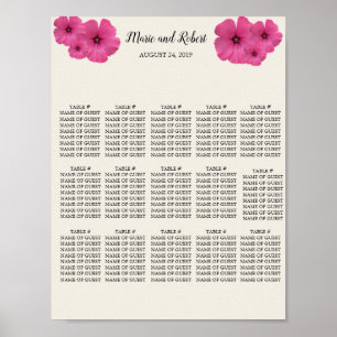 Poster de Disposição de Assento Floral Rosa