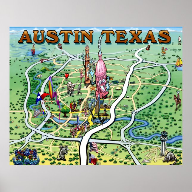 Poster de diversão do Austin Texas (Frente)
