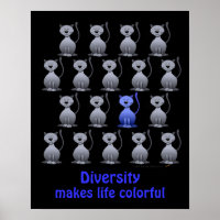 Poster de Diversidade de Gatos Cuta para Crianças
