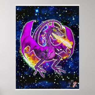 Poster de Dragão Cósmico Turmalino