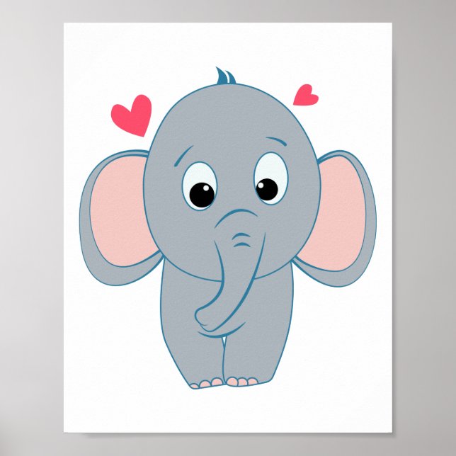Poster de elefante bonito (Frente)