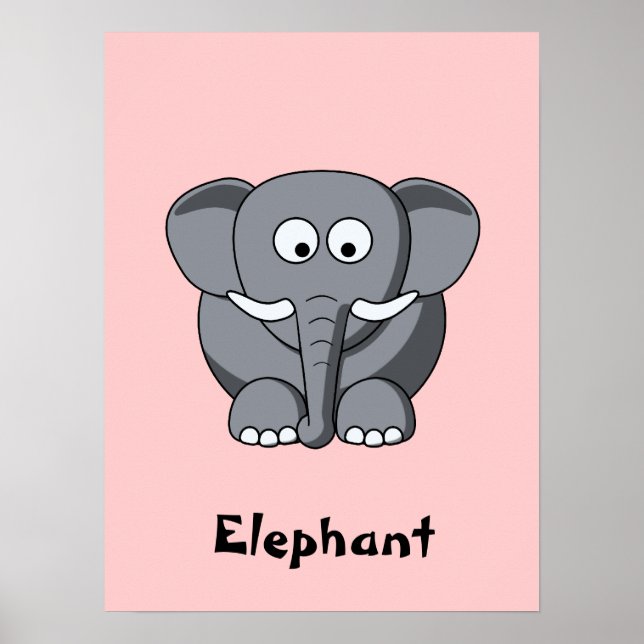 Poster de Elefante de Cartoon (Frente)