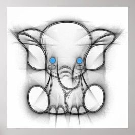 Poster de elefante de olhos azuis