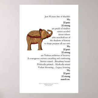poster de Elefante Poem "March On"