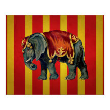 poster de elefante vintage circus