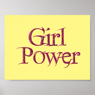 Poster de energia da garota, amarelo