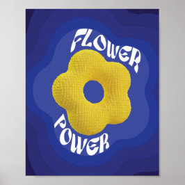 Poster de Energia do Flor do Knit Amarelo, gradien