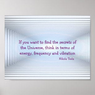 Poster de Energia Metafísica Tesla Quote