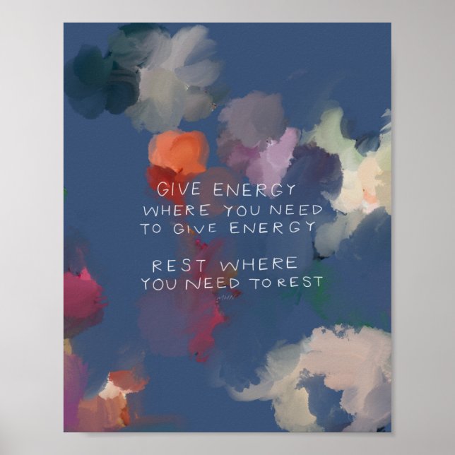 Poster "Dê energia onde você precisa dar energia." (Frente)