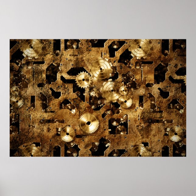 POSTER DE ENGRENAGENS DE ESTAMPUNHA (Frente)