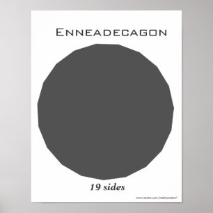 Poster de Enneadecagon do polígono