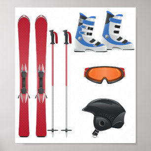 Poster de Equipamento de Esqui