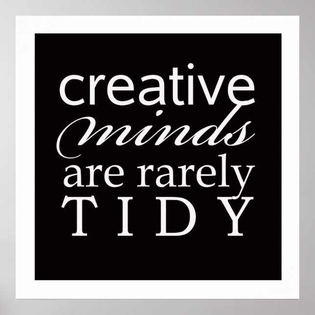 Poster de Escritório Negro e Branco para Criativos (Frente)