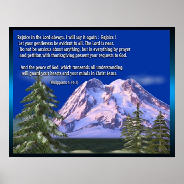 Poster de escrituras Philippians 4 (Frente)