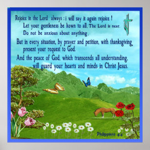 poster de escrituras Philippians 4:4