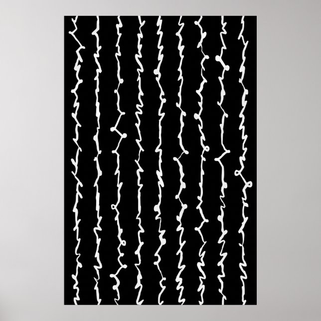 Poster de escrivores abstrato preto e branco (Frente)