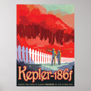 Poster De Espaço Retroativo Do Kepler-186f.