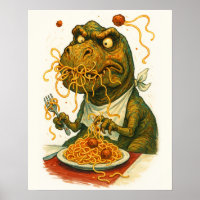 Poster de espaguete de alimentação T-Rex