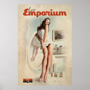 Poster de Espelhamento do Vintage Pin-Up