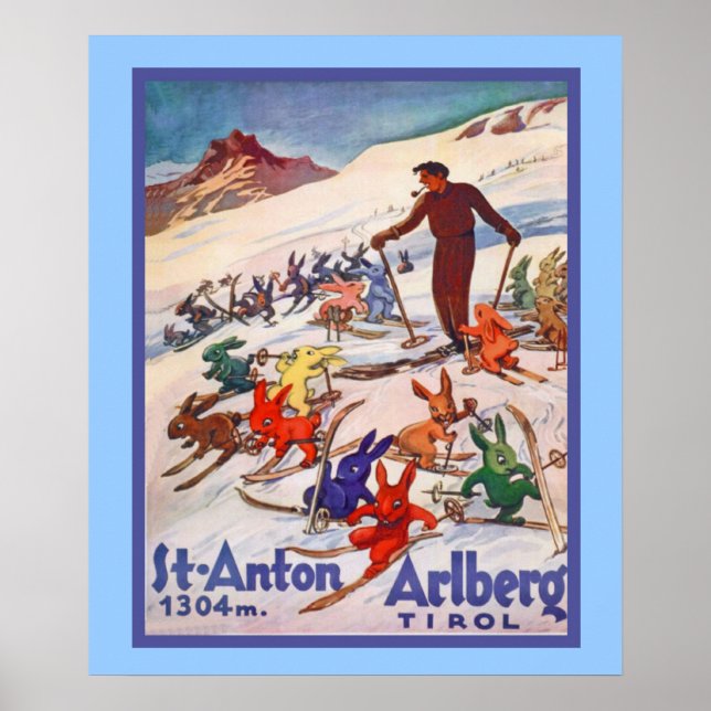 Poster de esportes de inverno Vintage (Frente)