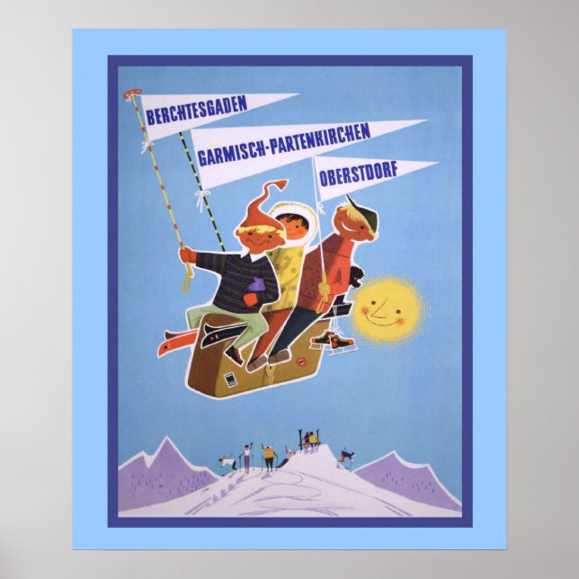Poster de esportes de inverno Vintage (Frente)