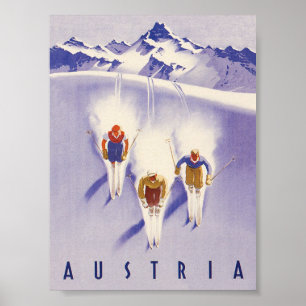 Poster de Esqui de Áustria Vintage