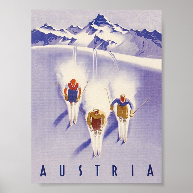 Poster de Esqui de Áustria Vintage (Frente)