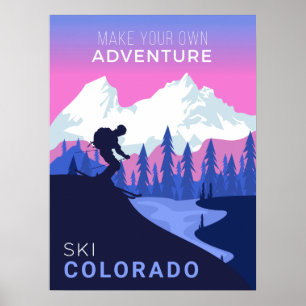 Poster de Esqui de localização personalizada
