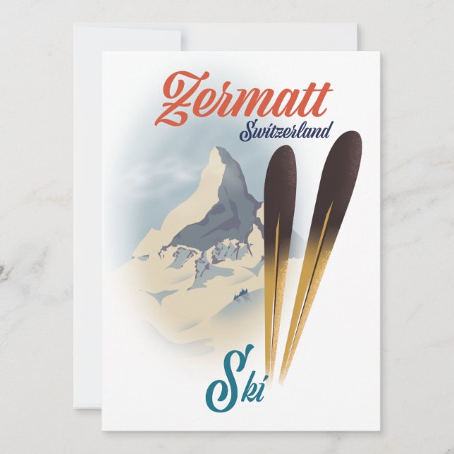 Poster de esqui de Suiça Zermatt (Frente)